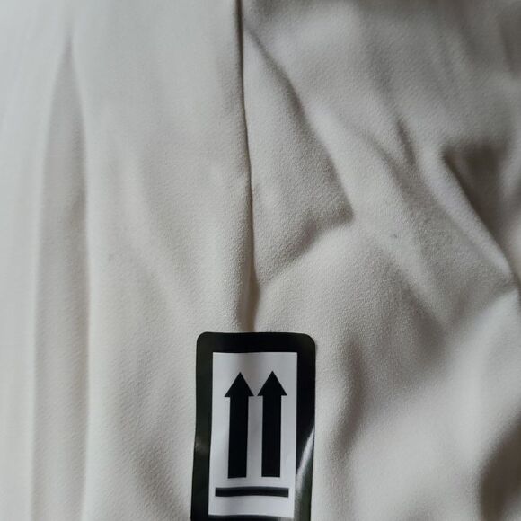 After Six Women's Ivory One Shoulder Bow Crepe Floor length Trumpet Dress Size 1 - Picture 4 of 6